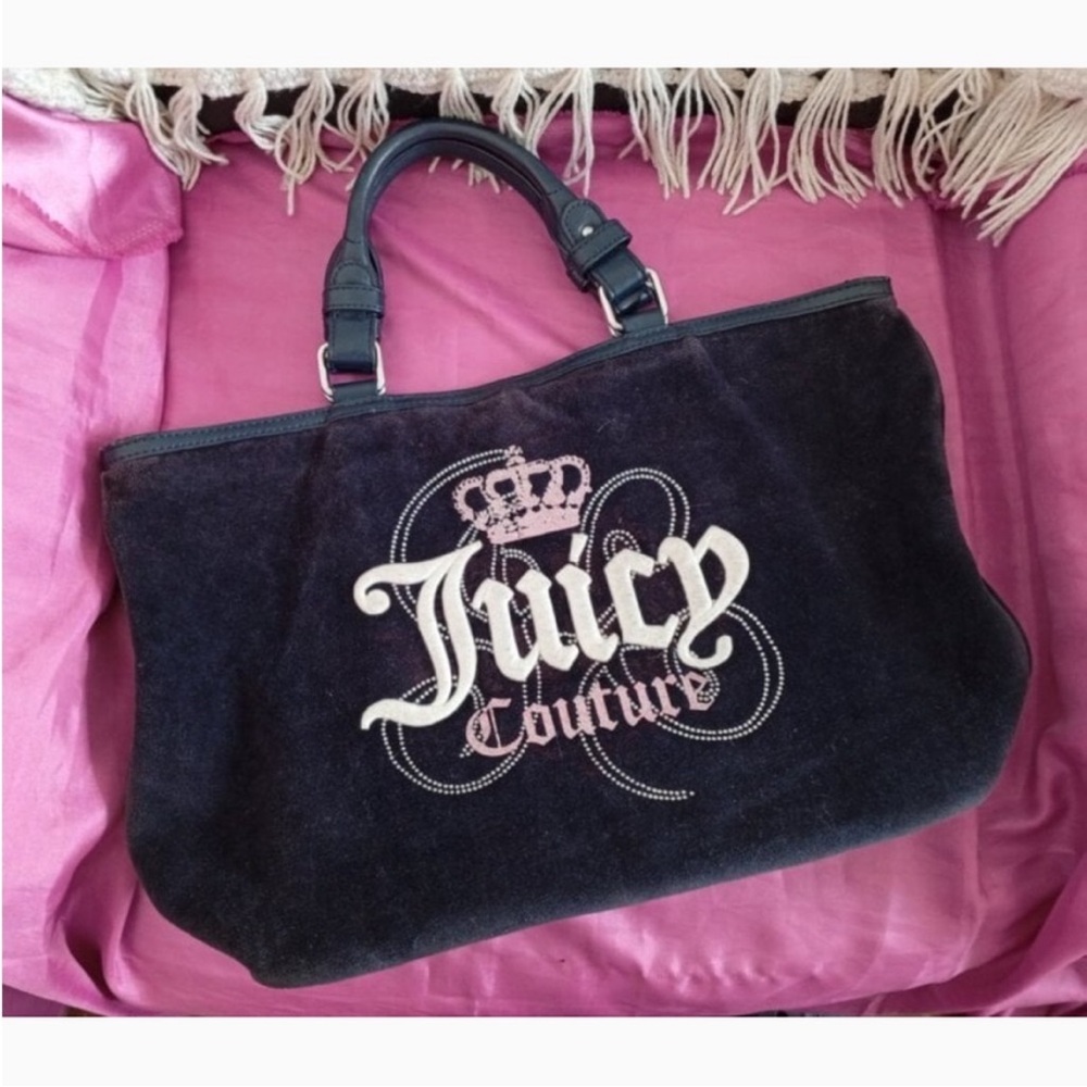 Juicy Couture Navy Tote with Embellished Logo
